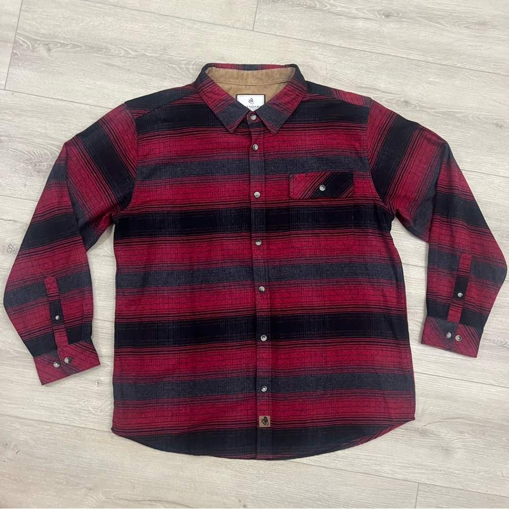 Legendary Whitetails Red and Black Plaid Button Down Flannel Shirt XL